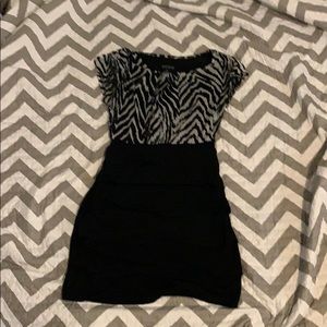Black zebra dress